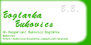 boglarka bukovics business card