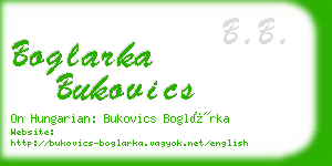 boglarka bukovics business card